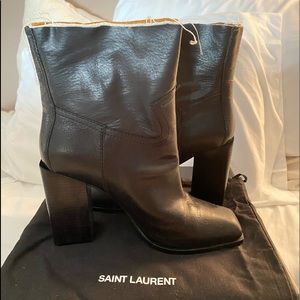 SAINT LAURENT BLACK JODIE 105 WESTERN BOOTIE